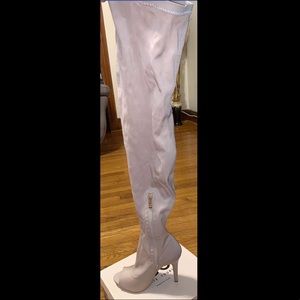 Over the knee nude stiletto boot